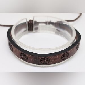 Men's Bracelet Leather Tree Of Life Brown New f27